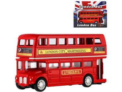 Autobus Londýn červený kovový patrový doubledecker zpětný chod