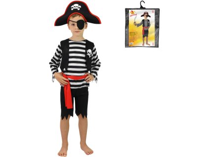 KARNEVAL Šaty pirát vel.M (117-128cm) 6-8 let *KOSTÝM*