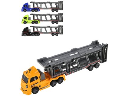 Auto kamion přepravník aut plastový tahač na setrvačník 4 barvy