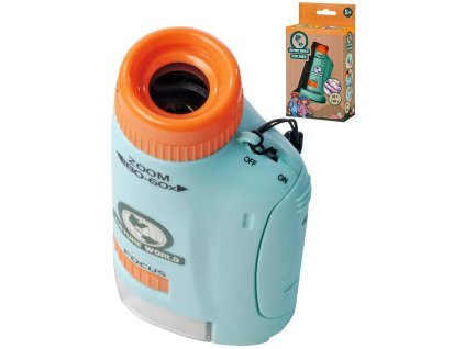 SIMBA Objevuj Mikroskop kapesní 11cm 60-180X s doplňky na baterie Světlo