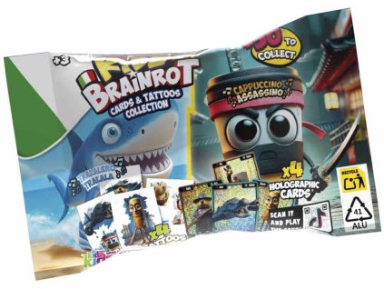 BRAINROT Set sběratelské karty holografické + dětské tetování s překvapením
