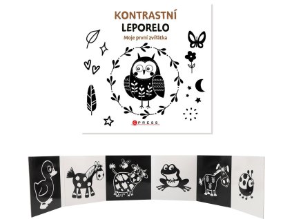 Knížka baby kontrastní leporelo zvířátka pro miminko