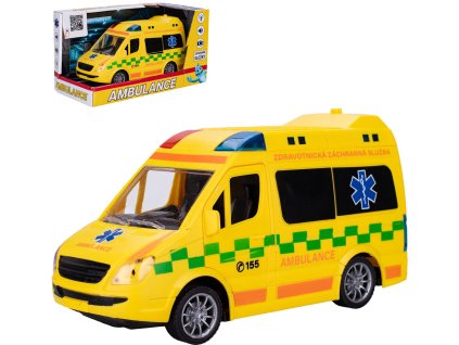 Auto ambulance česká CZ design na setrvačník na baterie Světlo Zvuk