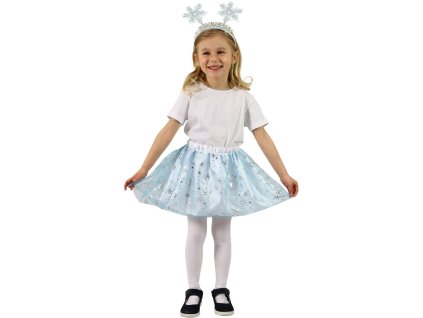 KARNEVAL Šaty zimní víla tutu sukýnka s čelenkou 3-7 let (104-146cm) *KOSTÝM*