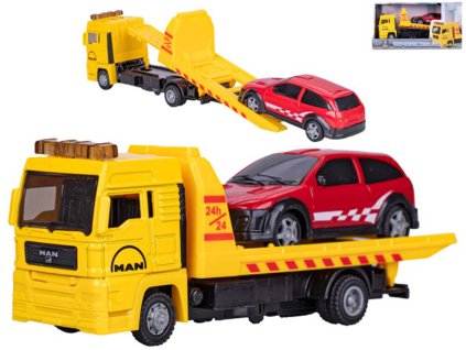 Auto odtahová služba MAN volný chod set odtahovka s autíčkem kov