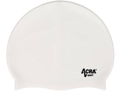 ACRA Čepice plavecká koupací silikonová do vody bílá