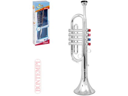 BONTEMPI Trumpeta stříbrná dětská 4 klapky plast *HUDEBNÍ NÁSTROJE*