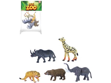 Zvířata divoká Safari 8-10cm plastové figurky zvířátka set 5ks v sáčku