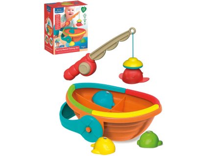 CLEMENTONI Baby chytání rybiček duhové set lodička + 4 rybky s prutem