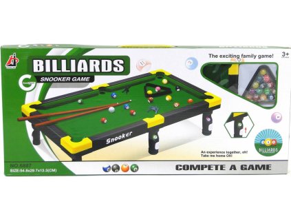 Hra billiard set stůl na mini kulečník 55x30x13cm s doplňky v krabici