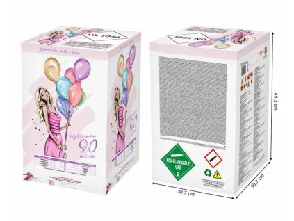 HELIUM na 90 balónků (o průměru 23 cm)
