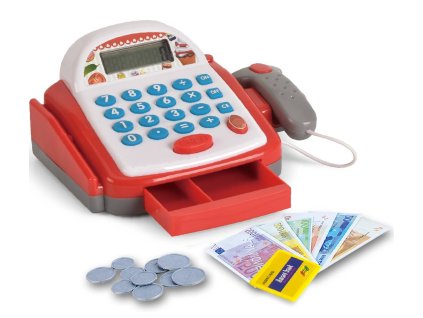 Pokladna dětská registrační kasa 18cm s efekty (čtečka, peníze, kalkulačka)