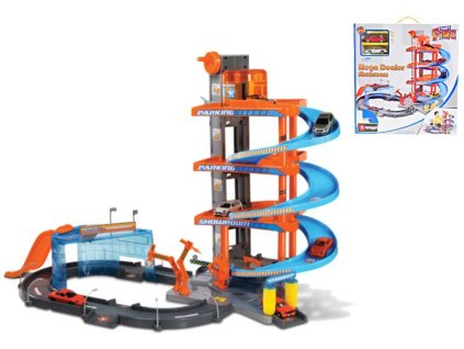 BBURAGO Garáž pro autíčka Mega + 2 ks auta