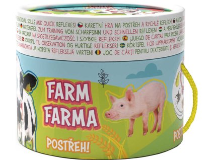 JIRI MODELS Hra karetní Postřeh! Farma v kulaté krabičce