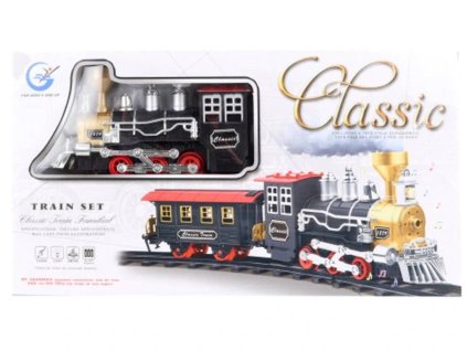 Vláčkodráha s kouřící lokomotivou