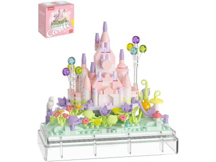 Stavebnice mini KOCO Letní hrad 412 dílků v průhledném boxu plast