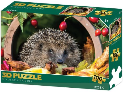 PUZZLE 3D Ježek 31x23cm 100 dílků skládačka v krabici