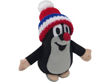 MORAVSKÁ ÚSTŘEDNA Krtek (Krteček) 12cm červený kulich trikolora PLYŠ