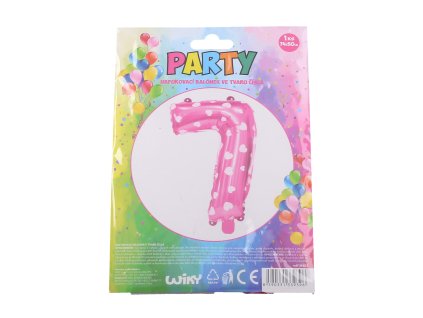 Balónek nafukovací - číslo 7 růžový
