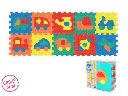 Měkké puzzle bloky DOPRAVNÍ PROSTŘEDKY 32 cm