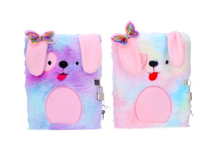 Deníček A5 linkovaný, 80 listů plyš PES