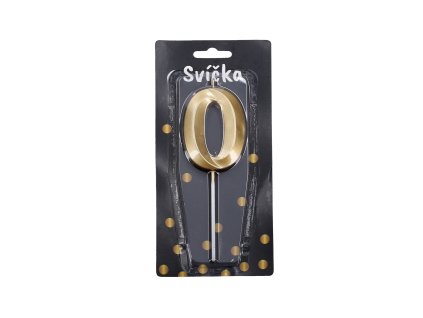 Párty svíčka číslo 0 Zlatá