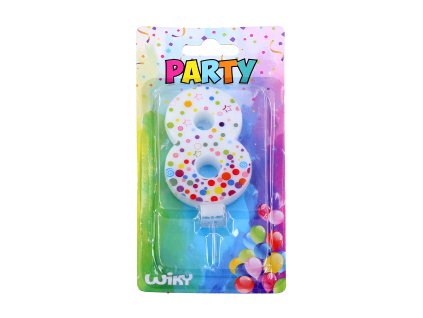 Párty svíčka číslo 8 Puntíky