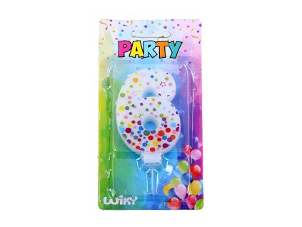 Párty svíčka číslo 6 Puntíky