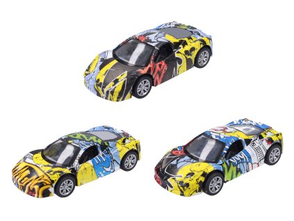 Auto s graffiti kovové 9 cm
