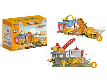 Garáž - stavební auta 26x19x11 cm