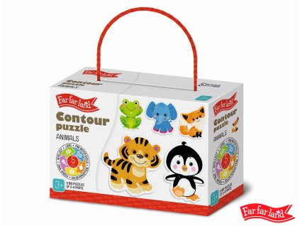 Far Far Land Puzzle obrysové zvířátka 5 obrázků