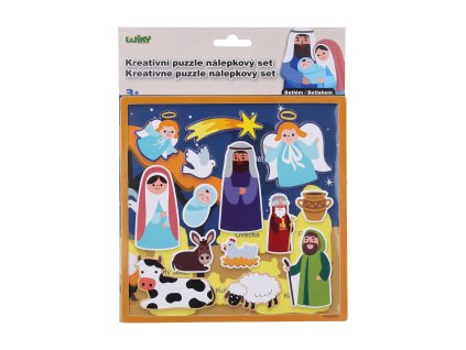 Kreativní puzzle nálepkový set 26x20 cm Betlém