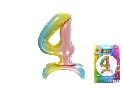 Balónek nafukovací - číslo 4 duha