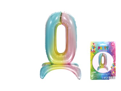 Balónek nafukovací - číslo 0 duha