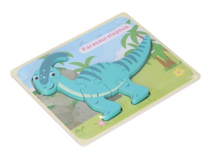 Vkládačka dřevěná dinosaurus 18x14,5 cm