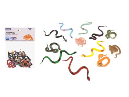 Zvířátka figurky hadi set 12ks 10 cm