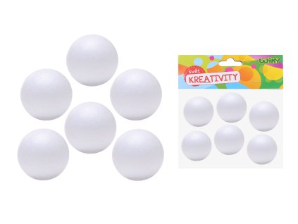 Koule dekorační polystyrénové 6 cm, 6ks