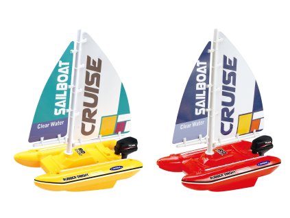 Loď katamarán na baterie 19x9,5x25 cm