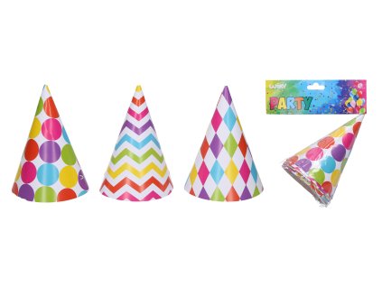 Párty kloboučky MIX 15 cm, 6 ks