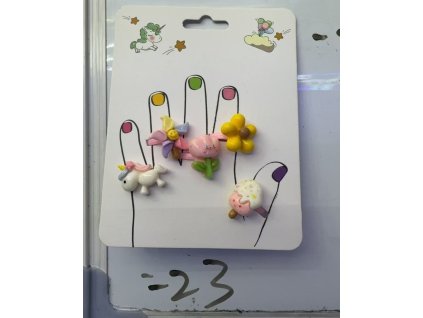 Prstýnek květiny a jednorožec set 5 ks