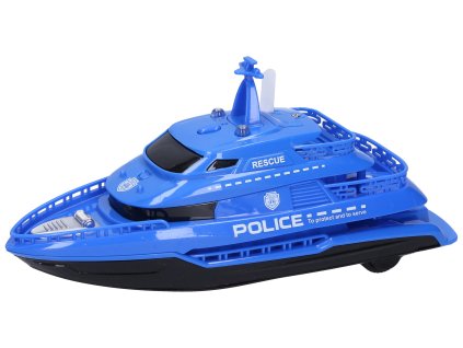 Loď na setrvačník s efekty modrá 22 cm