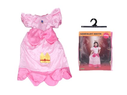 Set karneval - princezna růžová velikost M 110-120cm