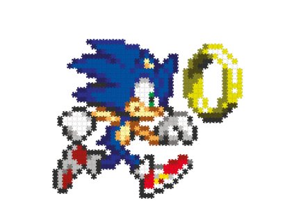 Jixelz REMIX Sonic puzzle plastové pixel art Sonic & Ring