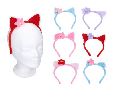 Set karneval - čelenka uši kočka MIX