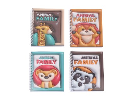 Notes spirála nelinkovaný 14,5x21 cm, 60 stran - Zvířátka