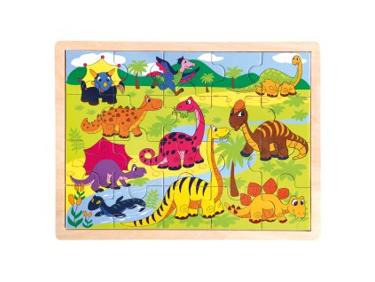 Puzzle Dinosauři dřevěné 30cm