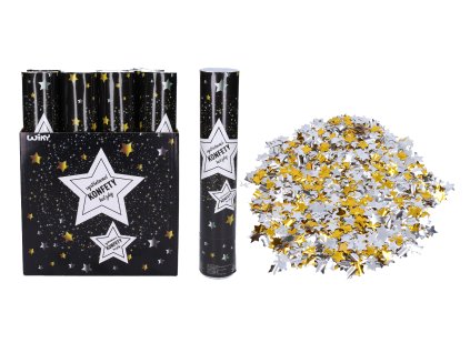 Párty konfety vystřelovací Hvězdy 30 cm
