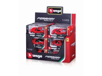 Bburago 1:43 Ferrari (DISPLAY 12ks) ASST
