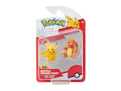 Pokémon akčné figúrky -  2 pack Asst (Charmander&Pikacu, Squirtle& Pikacu, Bulbusaur&Pikacu