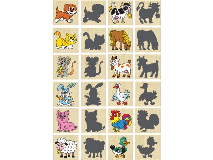 Pexeso zvieratká a ich tiene